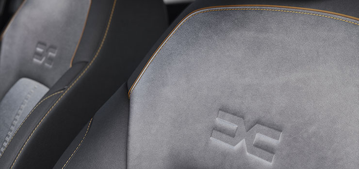 dunkle Stoff-Textilleder-Polsterung